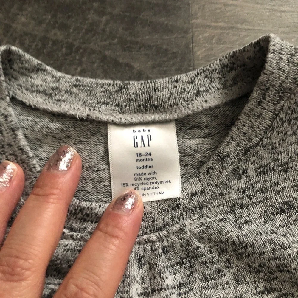 Baby Gap Gray Marble Floral Ruffle Dress